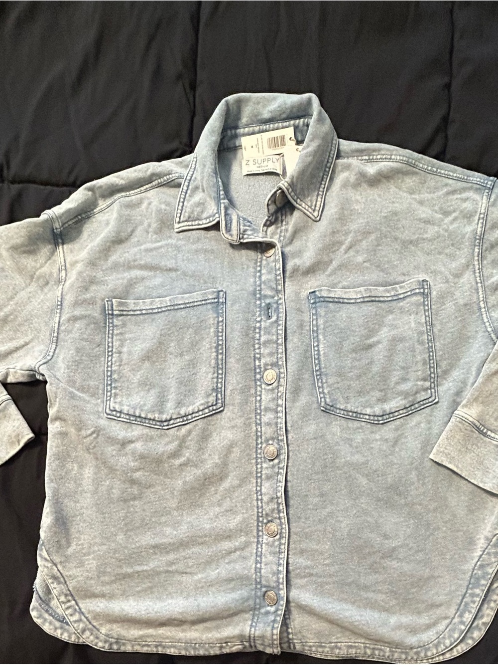 Z Supply Men's Light Wash Button-Down Pocket Shirt
